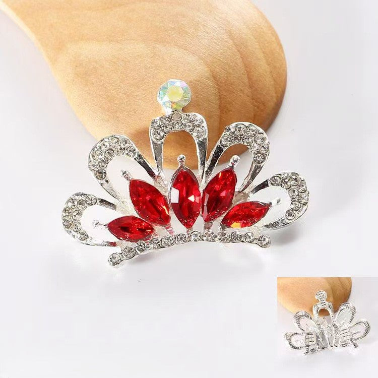 FS5325- 42*31mm Alloy Diamond-Embedded Crown Metal Patches