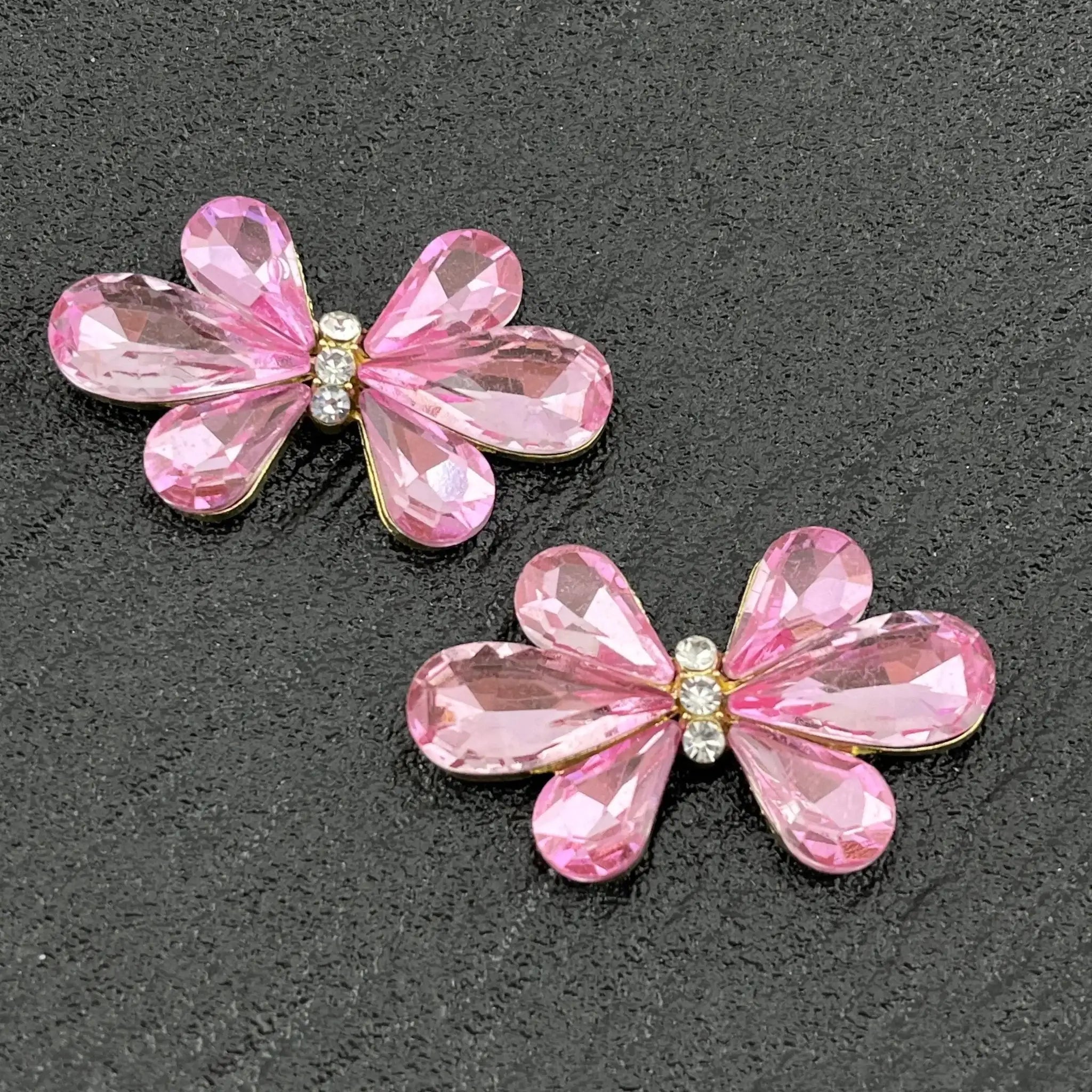 FS0656-10PCS 39MM Six petal flower alloy patch -Zoe DIY Wholesale