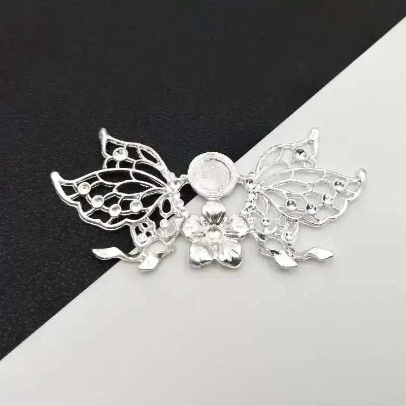 FS101088-About 8.8×4.2cm Butterfly Wings Metal Patch -Zoe DIY Wholesale