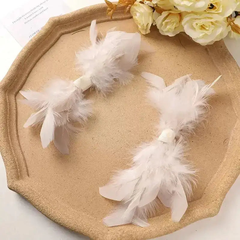 FS10216-Random Mixed Color Feather Bow -Zoe DIY Wholesale