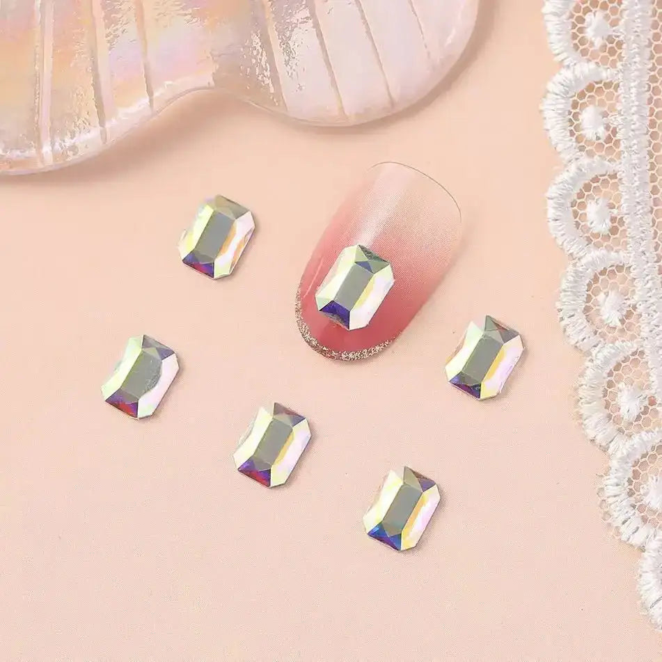 FS10856-6×8mm Crystal Glass Nail Charms -Zoe DIY Wholesale