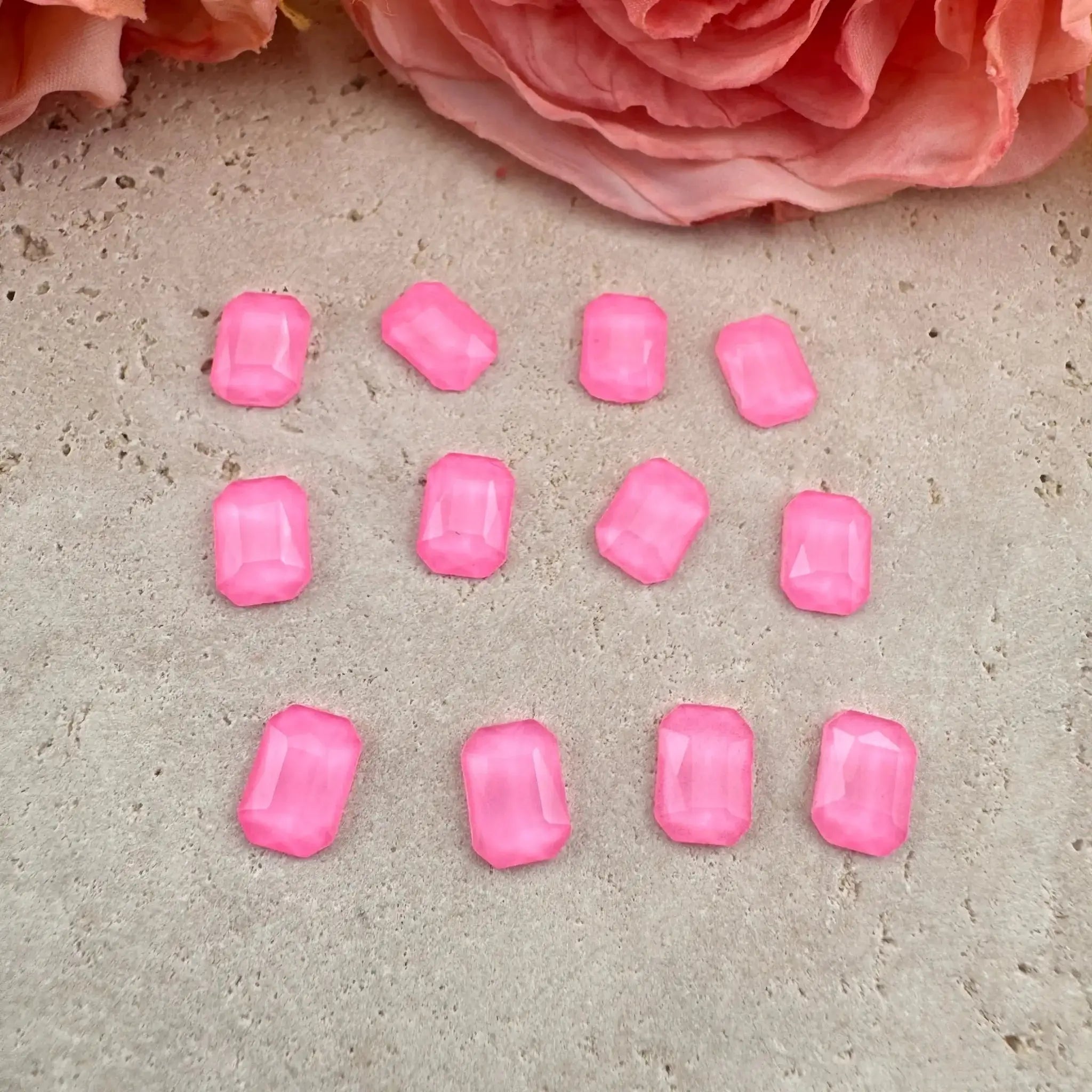 FS10856-6×8mm Crystal Glass Nail Charms -Zoe DIY Wholesale
