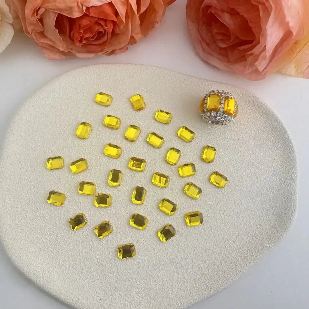FS10856-6×8mm Crystal Glass Nail Charms -Zoe DIY Wholesale