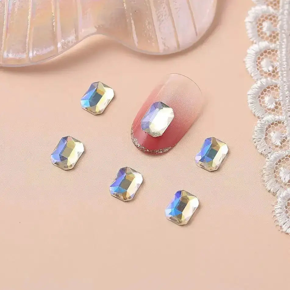 FS10856-6×8mm Crystal Glass Nail Charms -Zoe DIY Wholesale