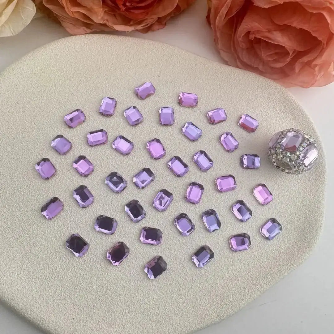 FS10856-6×8mm Crystal Glass Nail Charms -Zoe DIY Wholesale