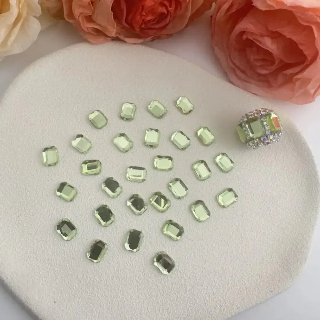 FS10856-6×8mm Crystal Glass Nail Charms -Zoe DIY Wholesale