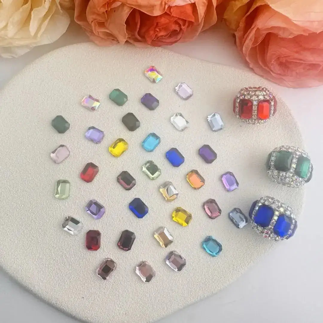 FS10856-6×8mm Crystal Glass Nail Charms -Zoe DIY Wholesale