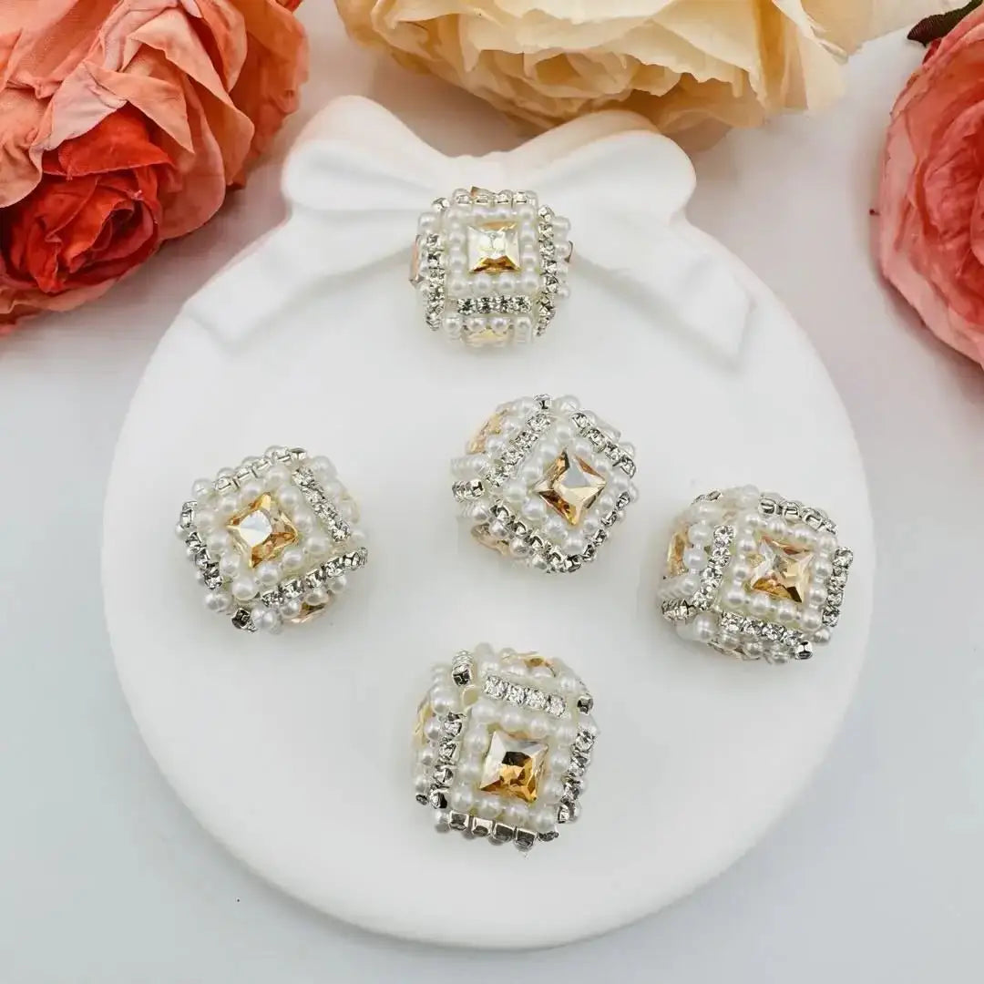 FS10936-20mm Pearl Square Fancy Beads -Zoe DIY Wholesale