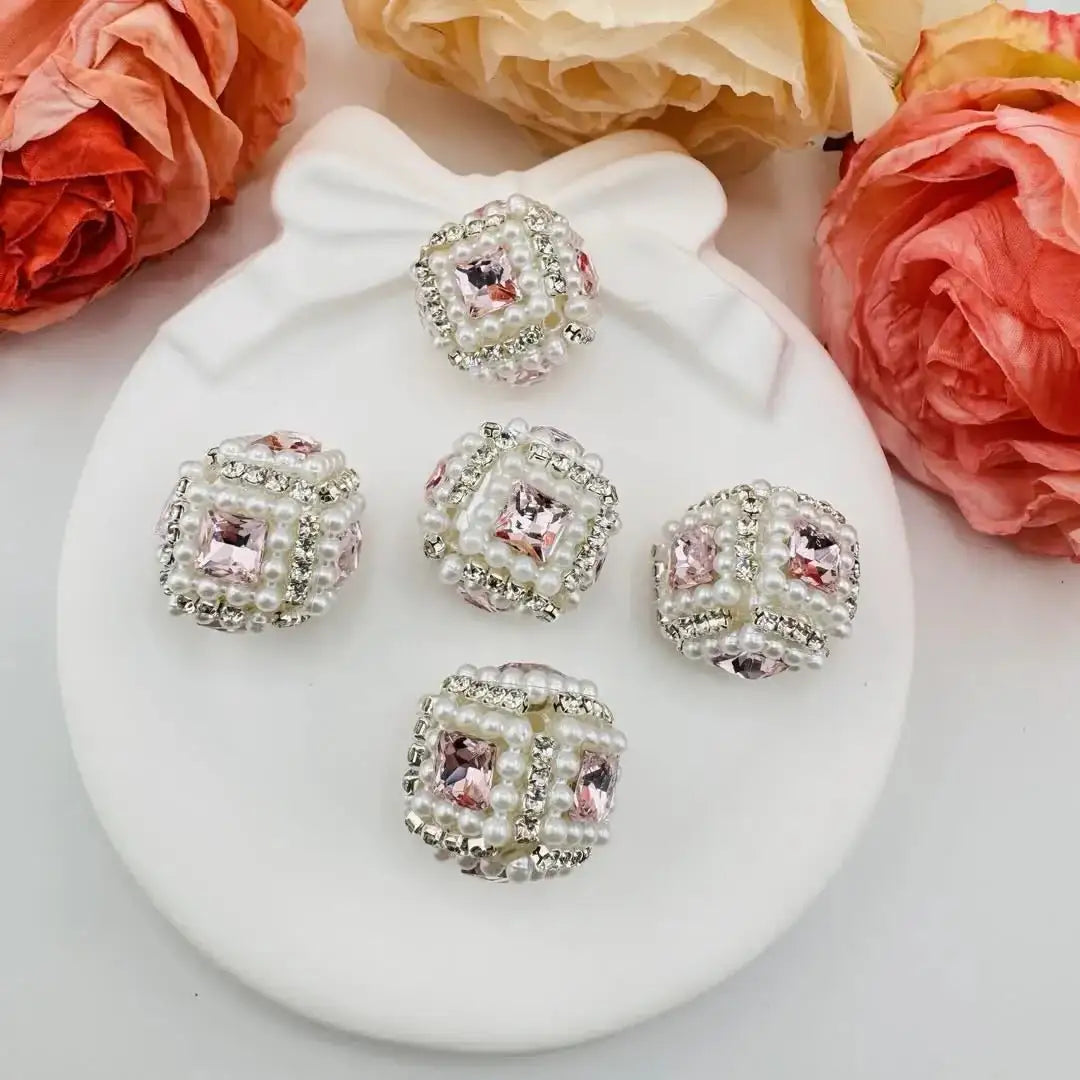 FS10936-20mm Pearl Square Fancy Beads -Zoe DIY Wholesale