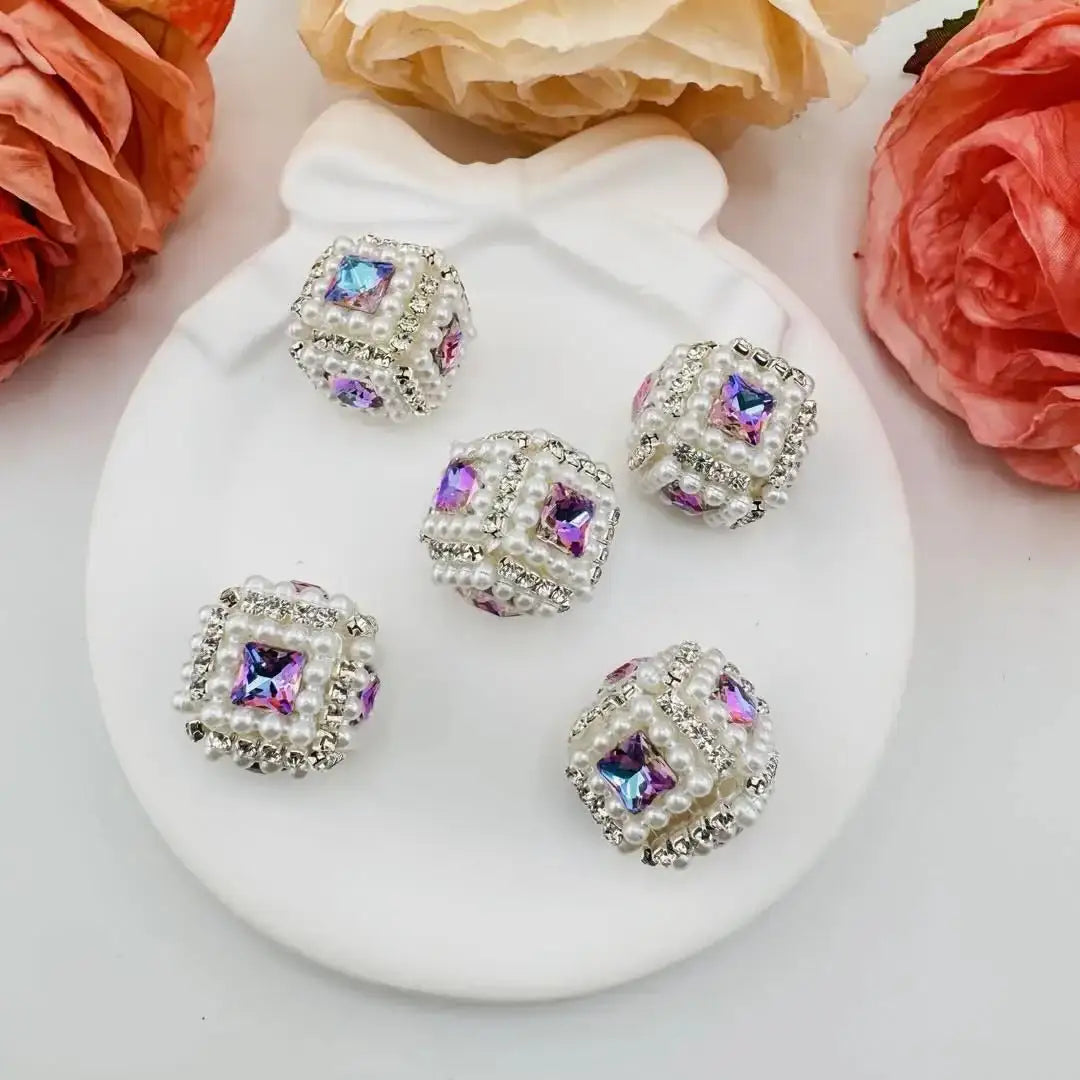 FS10936-20mm Pearl Square Fancy Beads -Zoe DIY Wholesale