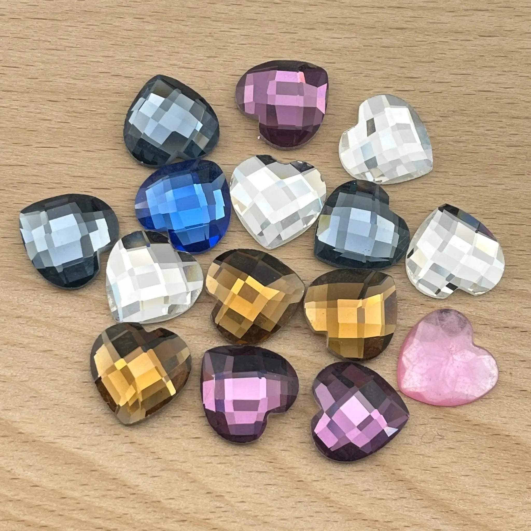 FS2242-20PCS 16MM Heart bottom diamond -Zoe DIY Wholesale