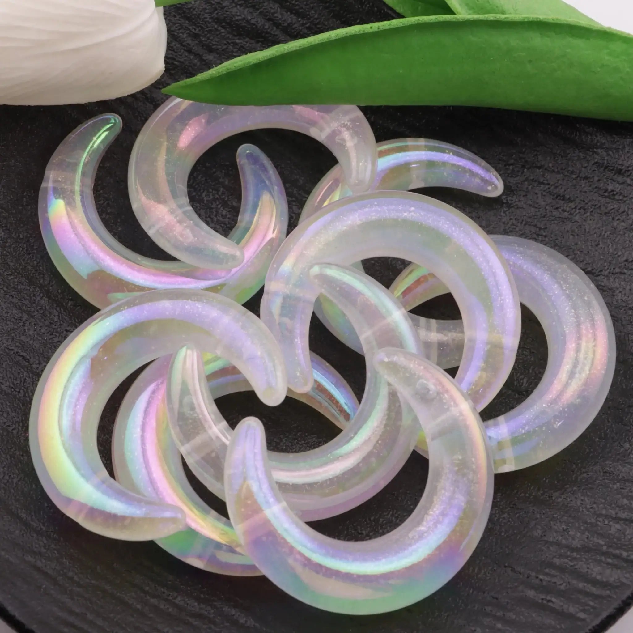 FS3157-45mm Two - Hole Glowing Moon Beads -Zoe DIY Wholesale