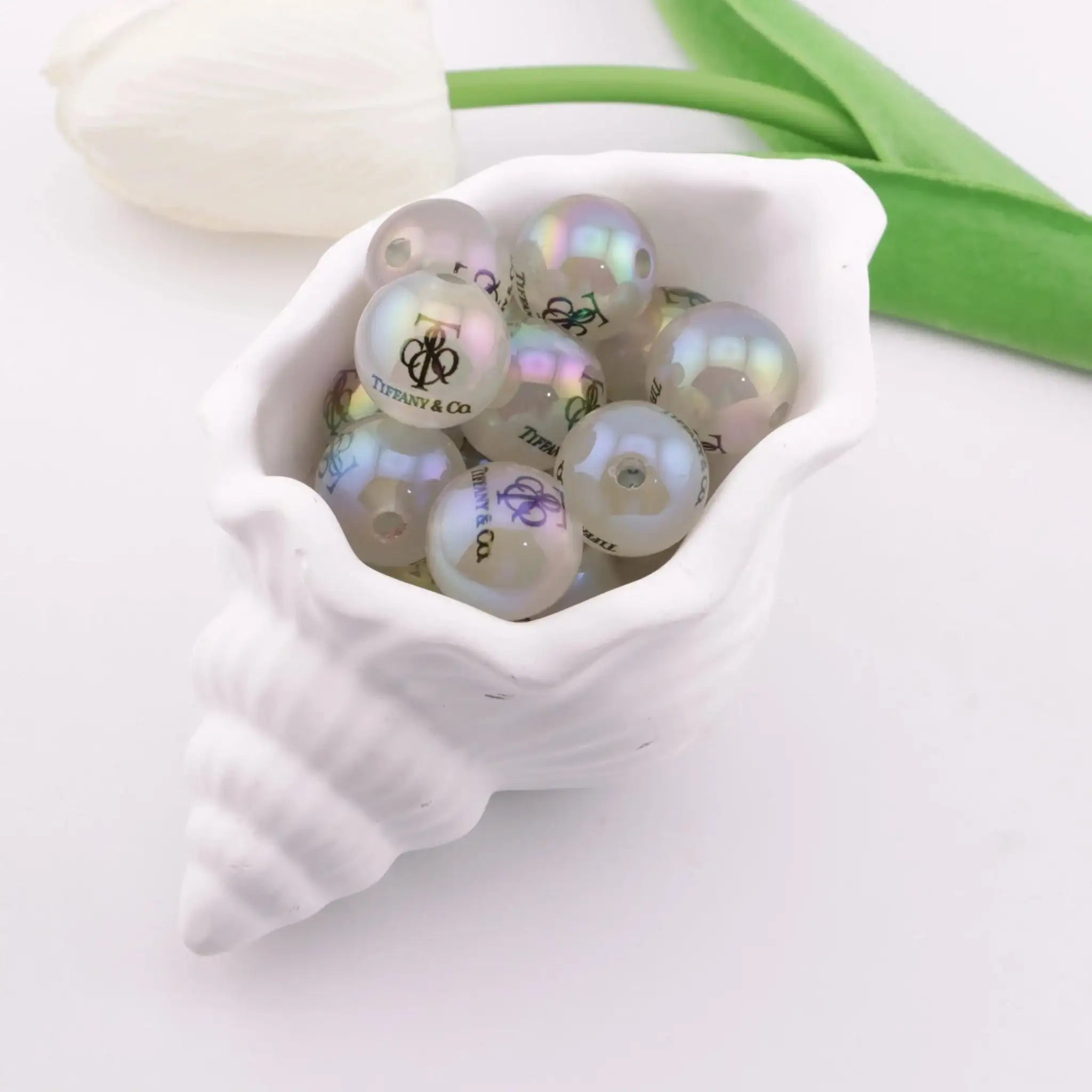 FS3237-16mm Printed Glowing Acrylic Beads Acrylic with Hole for Jewelry Making Supplies -Zoe DIY Wholesale
