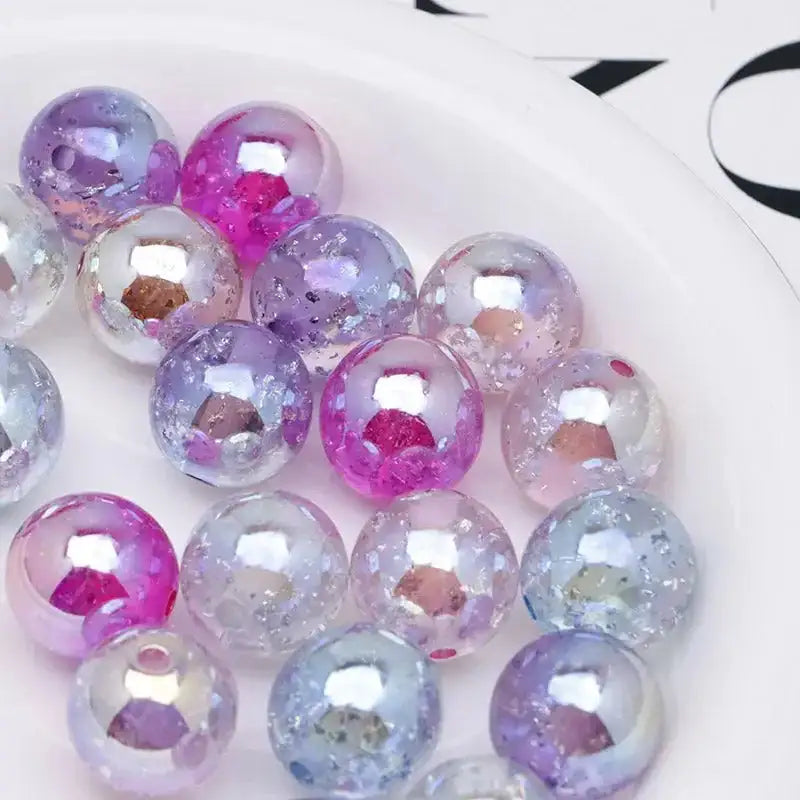 FS4801-16mm Uv Silver Foil Beads -Zoe DIY Wholesale