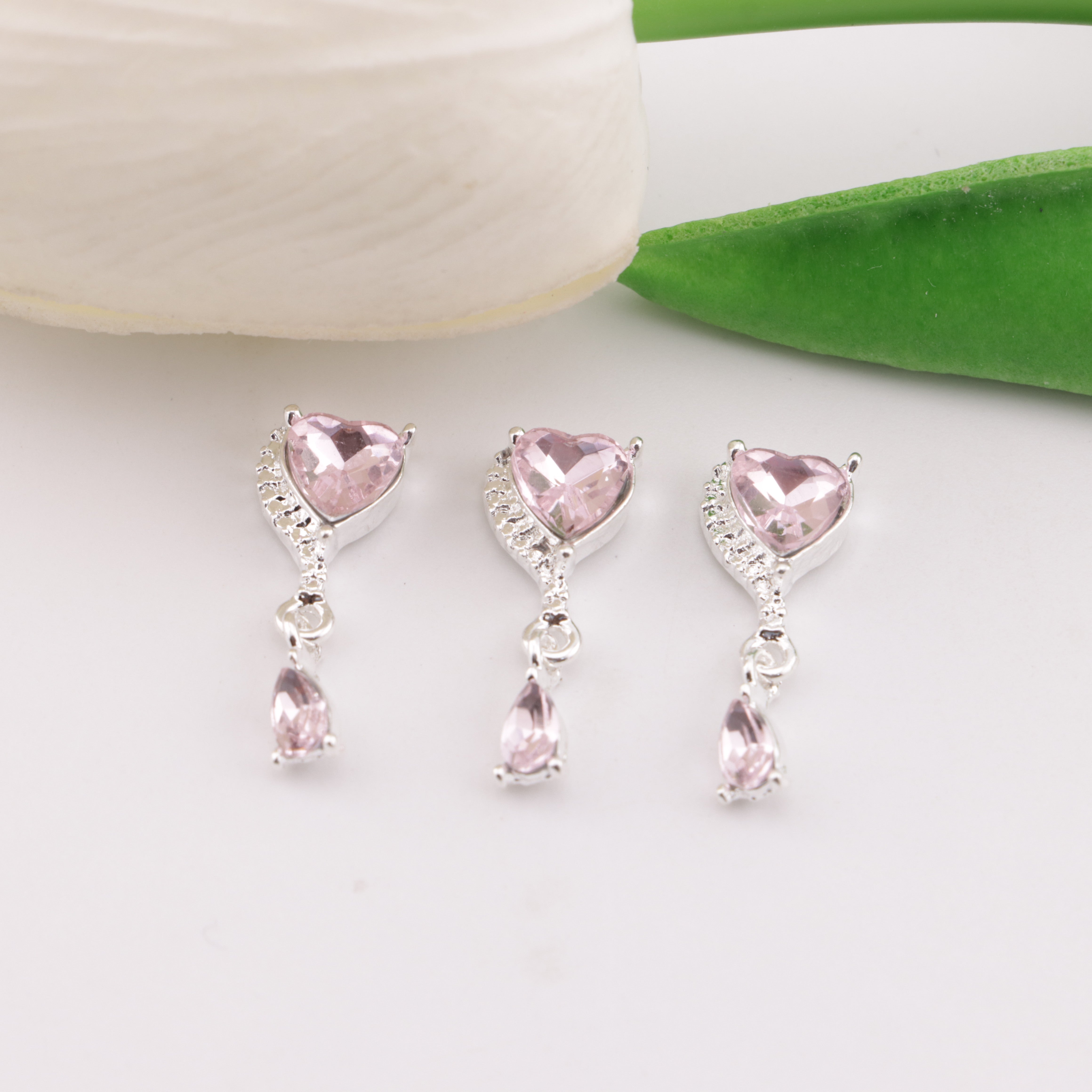 FS6158- 21×8mm Heart Water Drop Nails Charm Heart - Shaped Water Drop Pendant Nail Stickers Zoe's DIY Shop