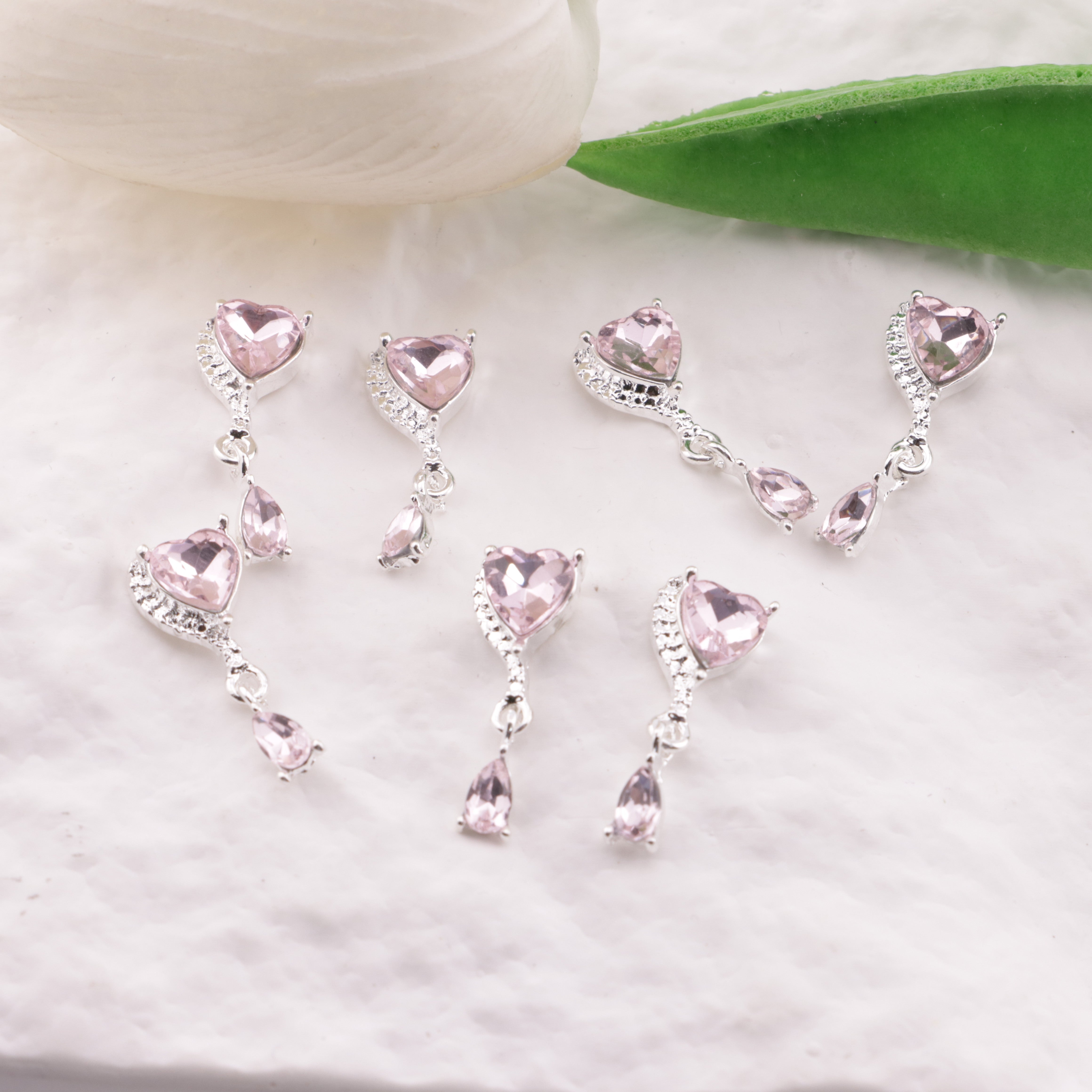 FS6158- 21×8mm Heart Water Drop Nails Charm Heart - Shaped Water Drop Pendant Nail Stickers Zoe's DIY Shop