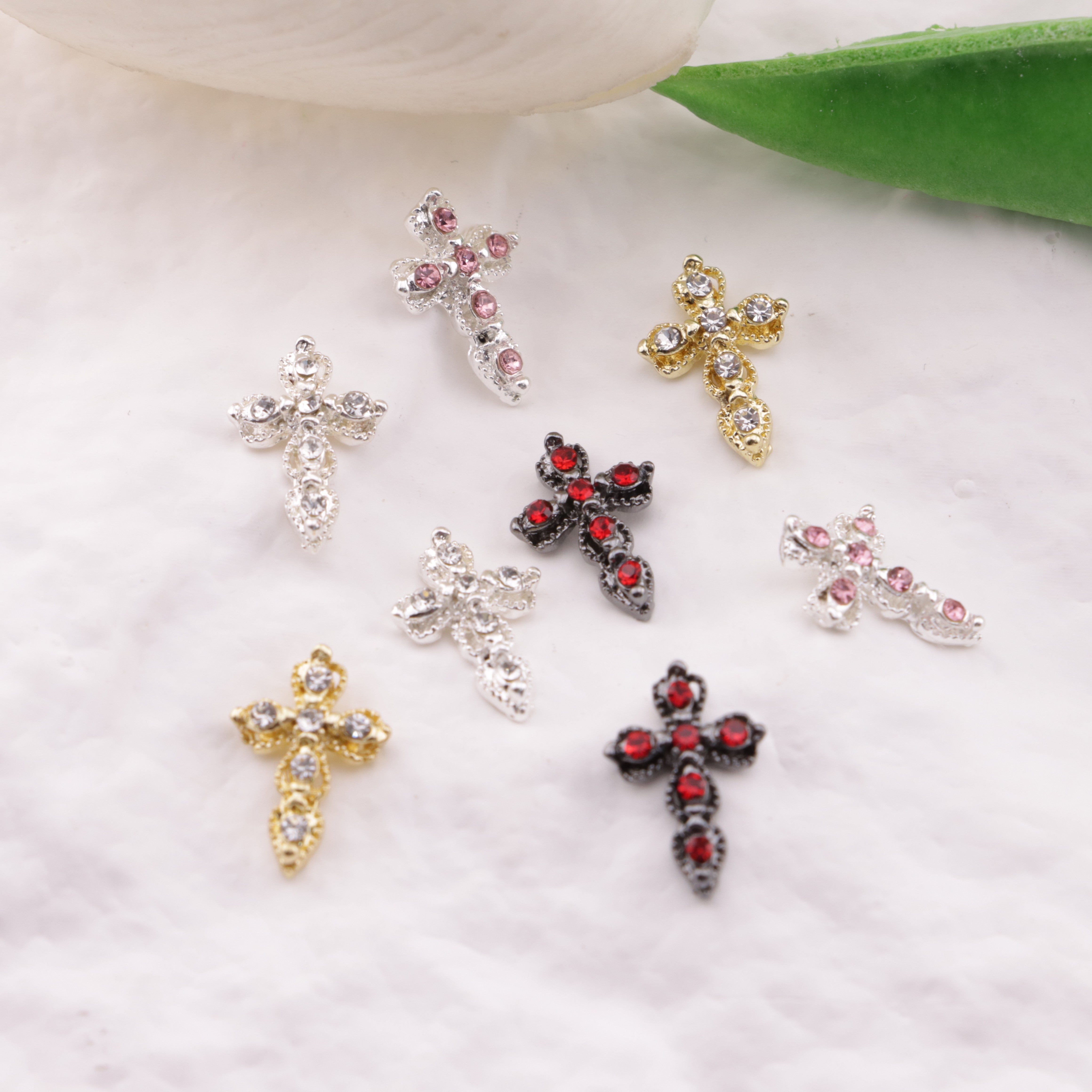 FS6206- 9×13mm Cross Patch With Diamonds Zoe's DIY Shop
