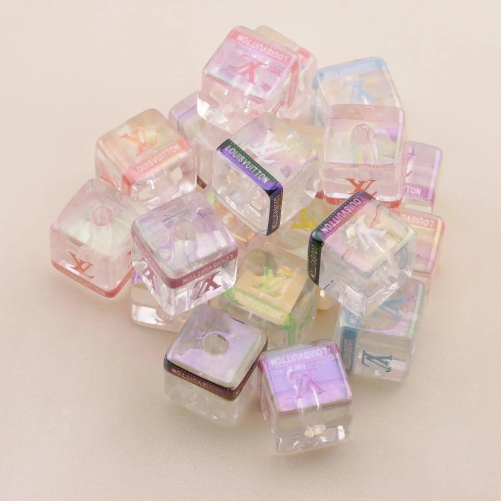 FS6258-16mm Clear LV Square Beads -Zoe DIY Wholesale