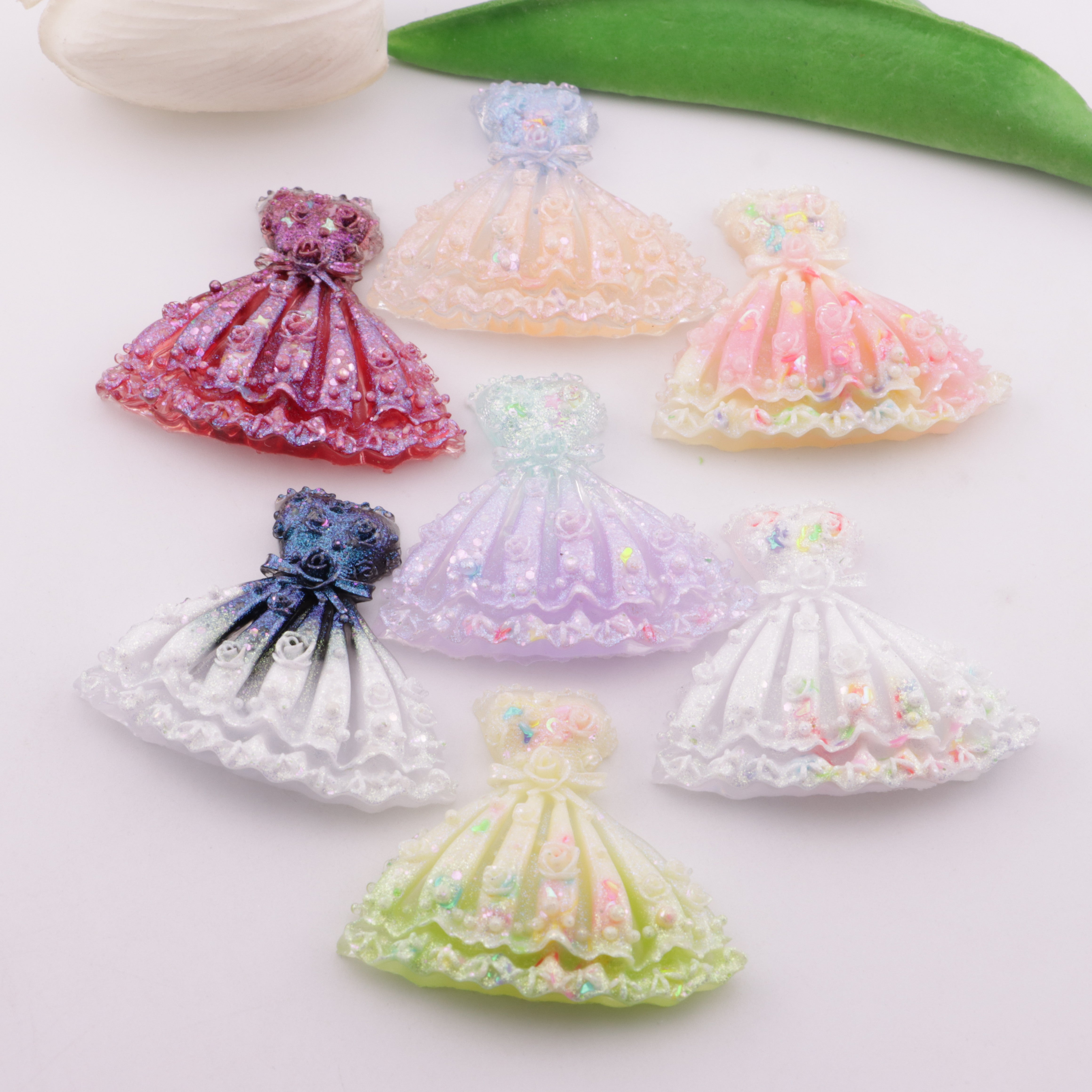 FS6383- 47×41Mm Luminous Rose Dress Charms Zoe's DIY Shop