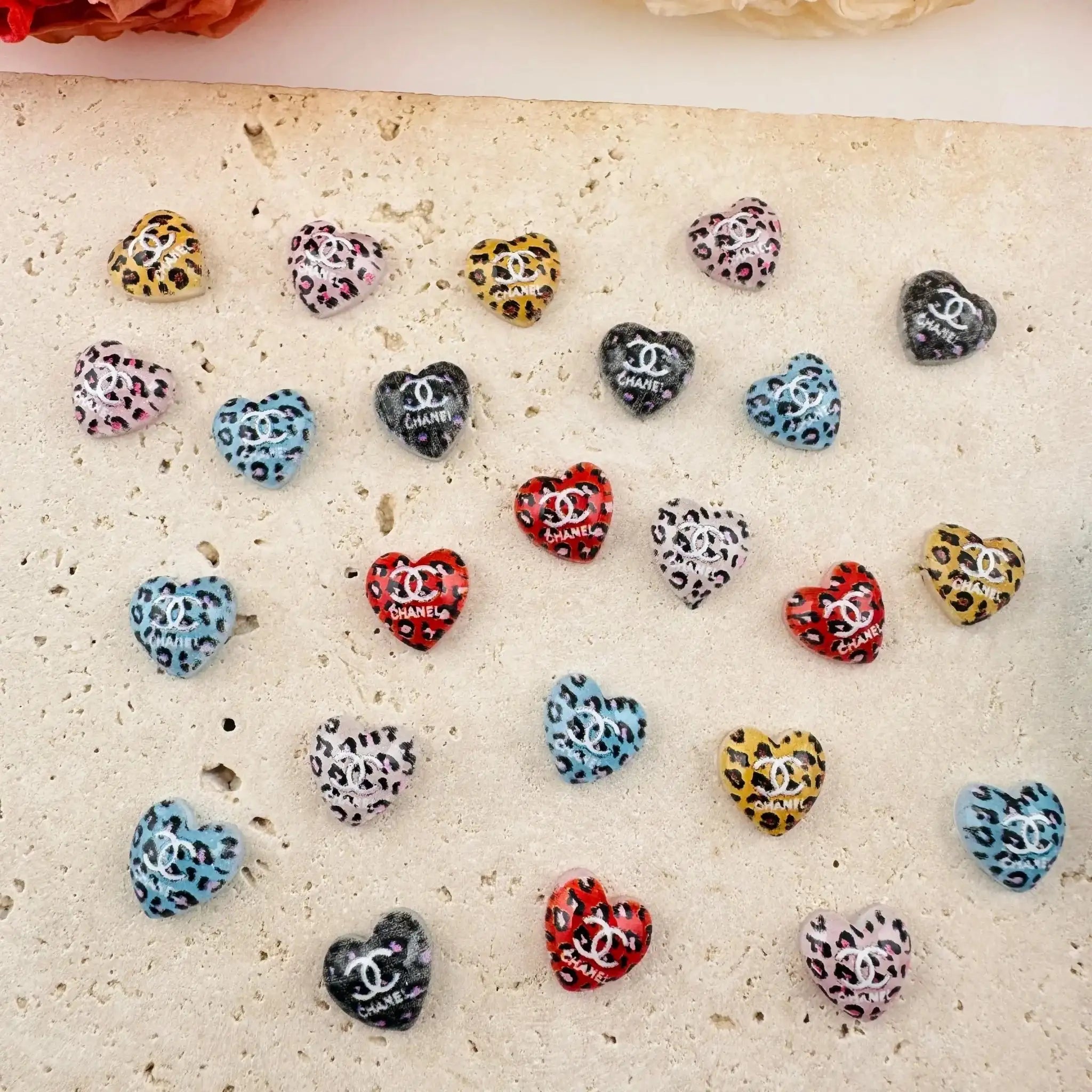 FS6467-About 10mm C Leopard Printed Nail Charms -Zoe DIY Wholesale