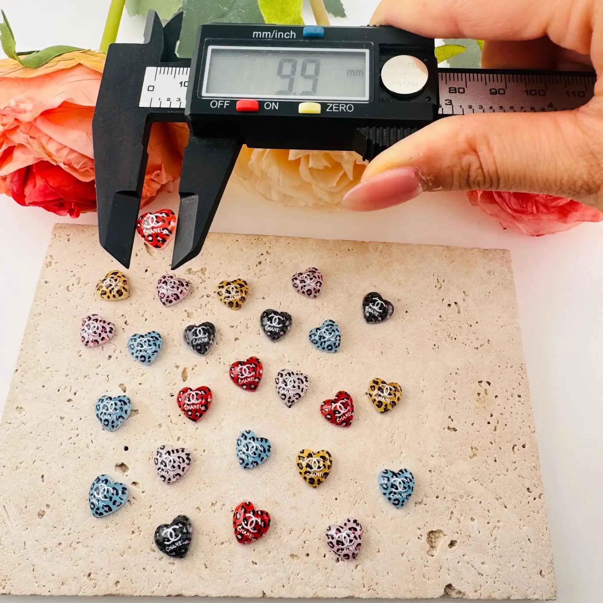 FS6467-About 10mm C Leopard Printed Nail Charms -Zoe DIY Wholesale