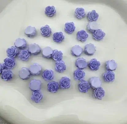 FS6533-9mm Luminous Soft Flower Charms Luminous Camellias Roses Nail Art Charms Soft Carved Leaf Flower Charms for Nails Design For DIY Project -Zoe DIY Wholesale