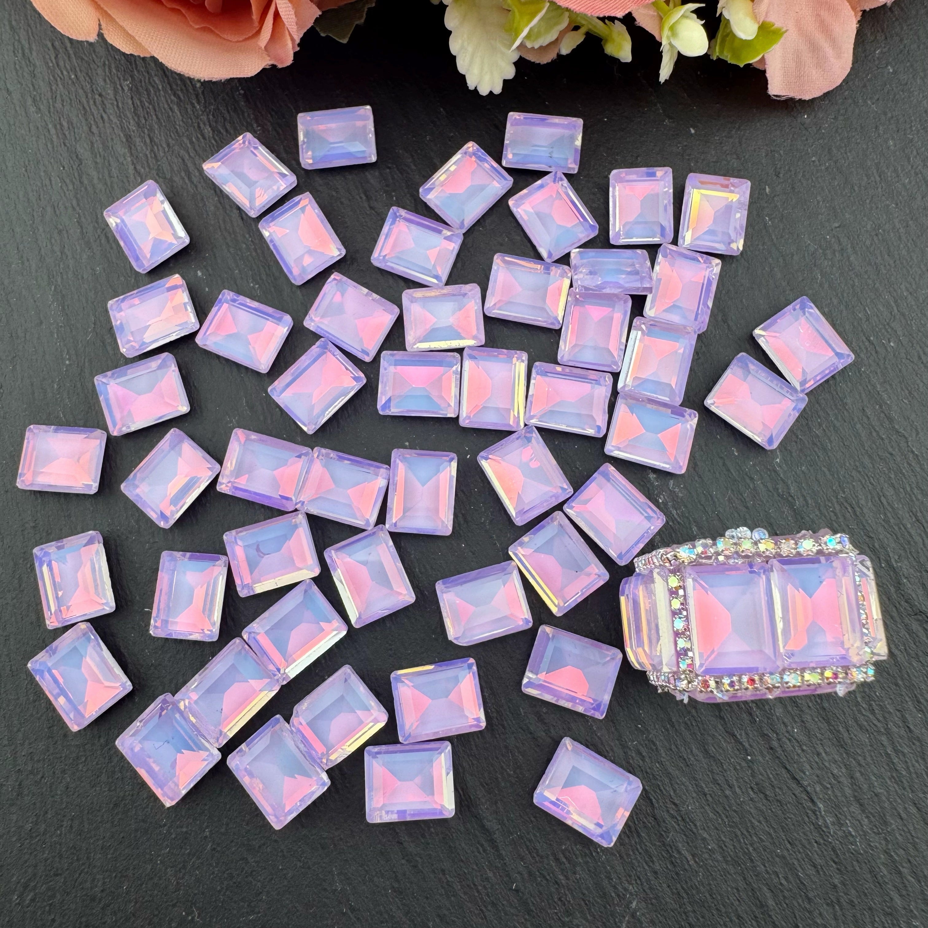 FS3805- 8*10mm Mocha Diamond Rectangle Patch For Making Ornate Beads