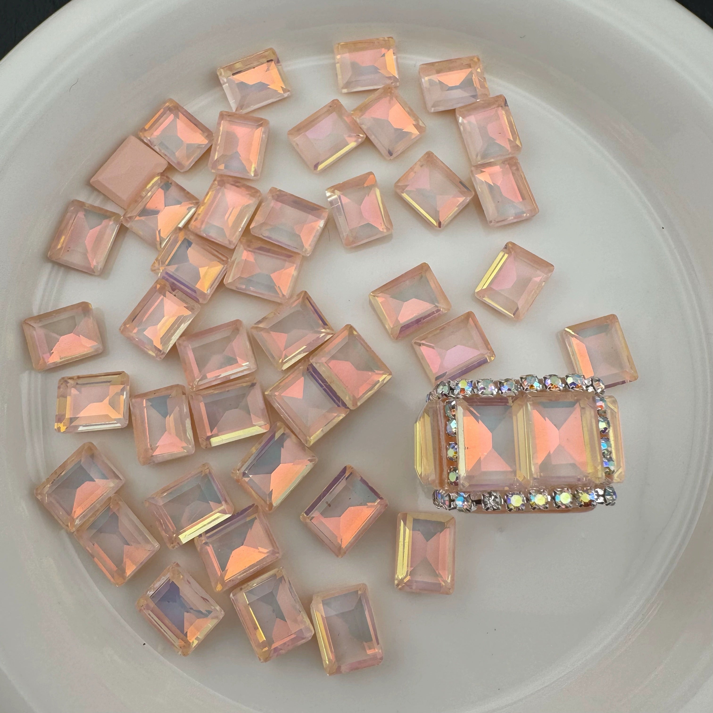 FS3805- 8*10mm Mocha Diamond Rectangle Patch For Making Ornate Beads
