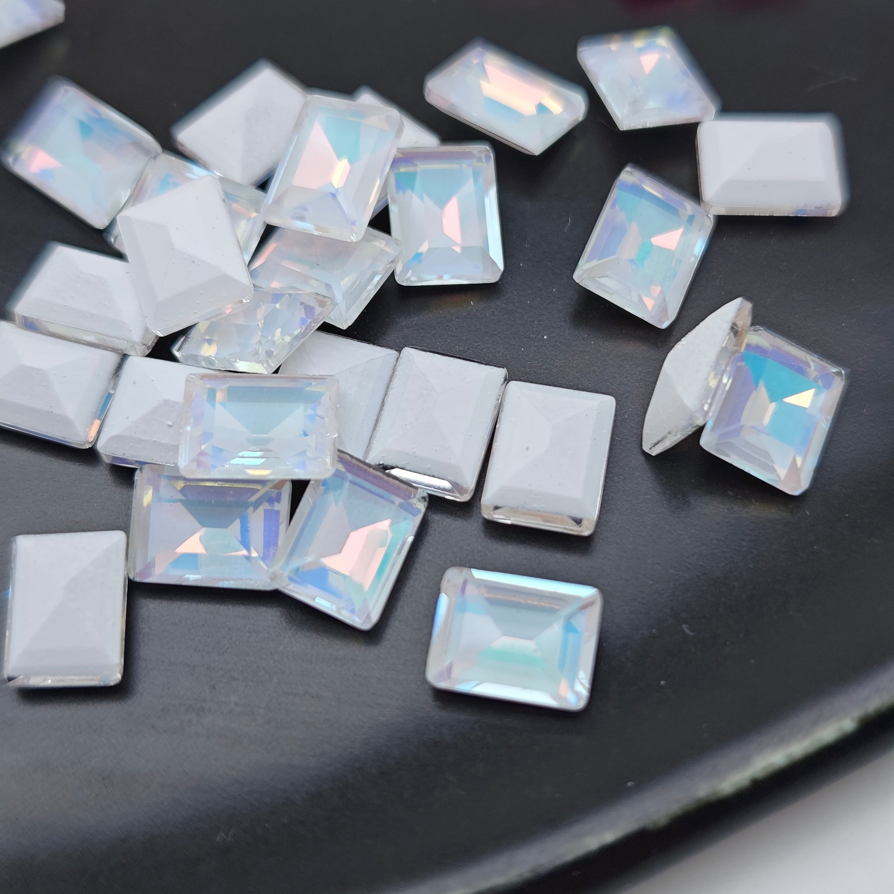 FS2261- 6*8MM Rectangular mocha Crystal Charms patch