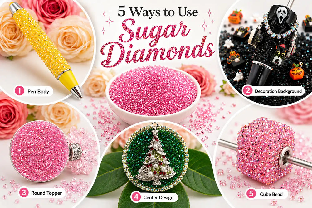 5 Ways to Use Sugar Diamonds on Pens, Beads, and Topper