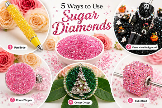 5 Ways to Use Sugar Diamonds on Pens, Beads, and Topper