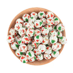 FS1129-15mm Christmas Printed Silicone Beads