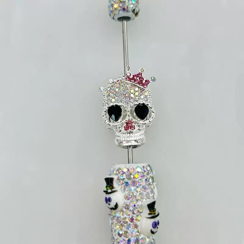FS19376-About 29*19*16mm Halloween Skull Metal Beads
