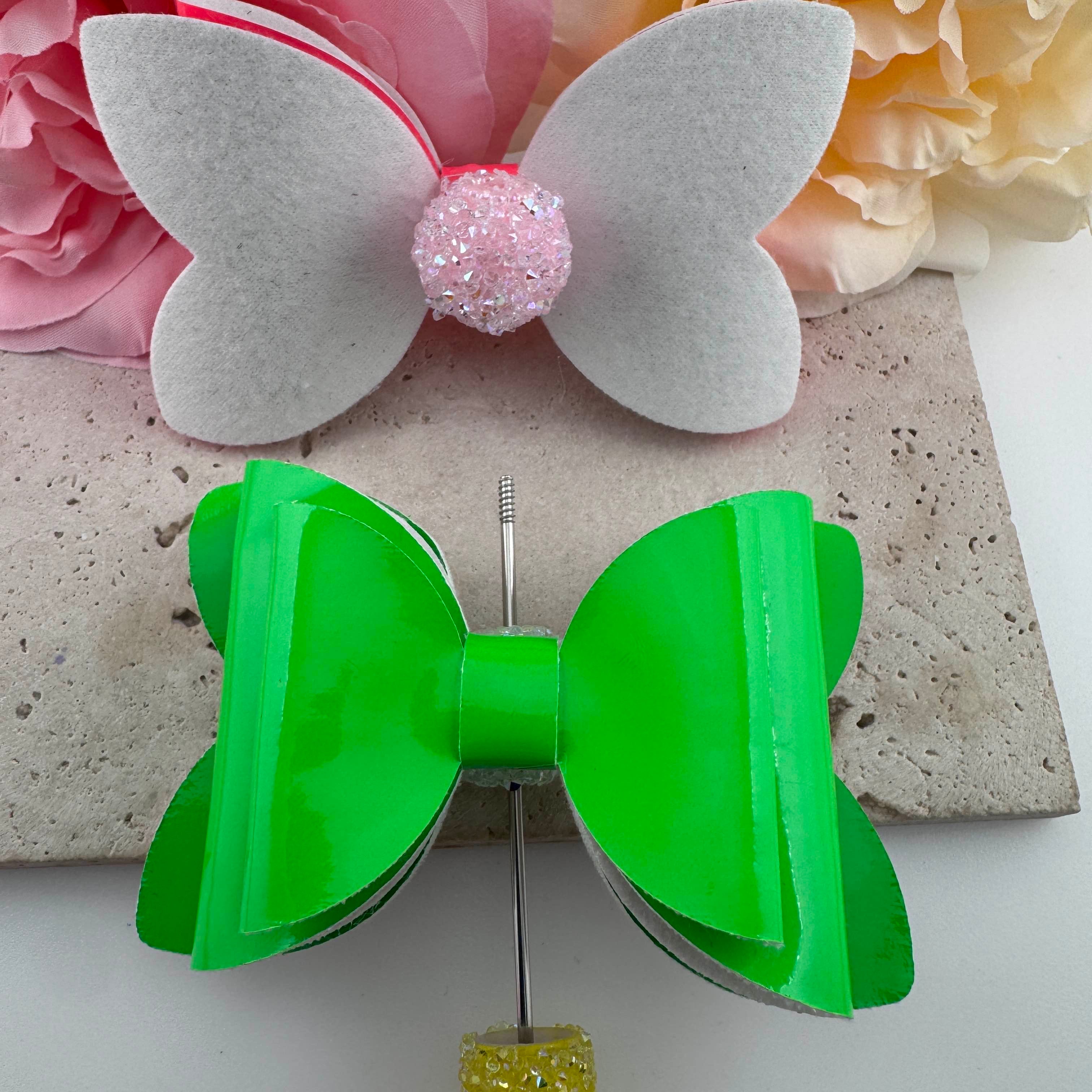 FS20014-Neon Color PU Bow Sugar Beads
