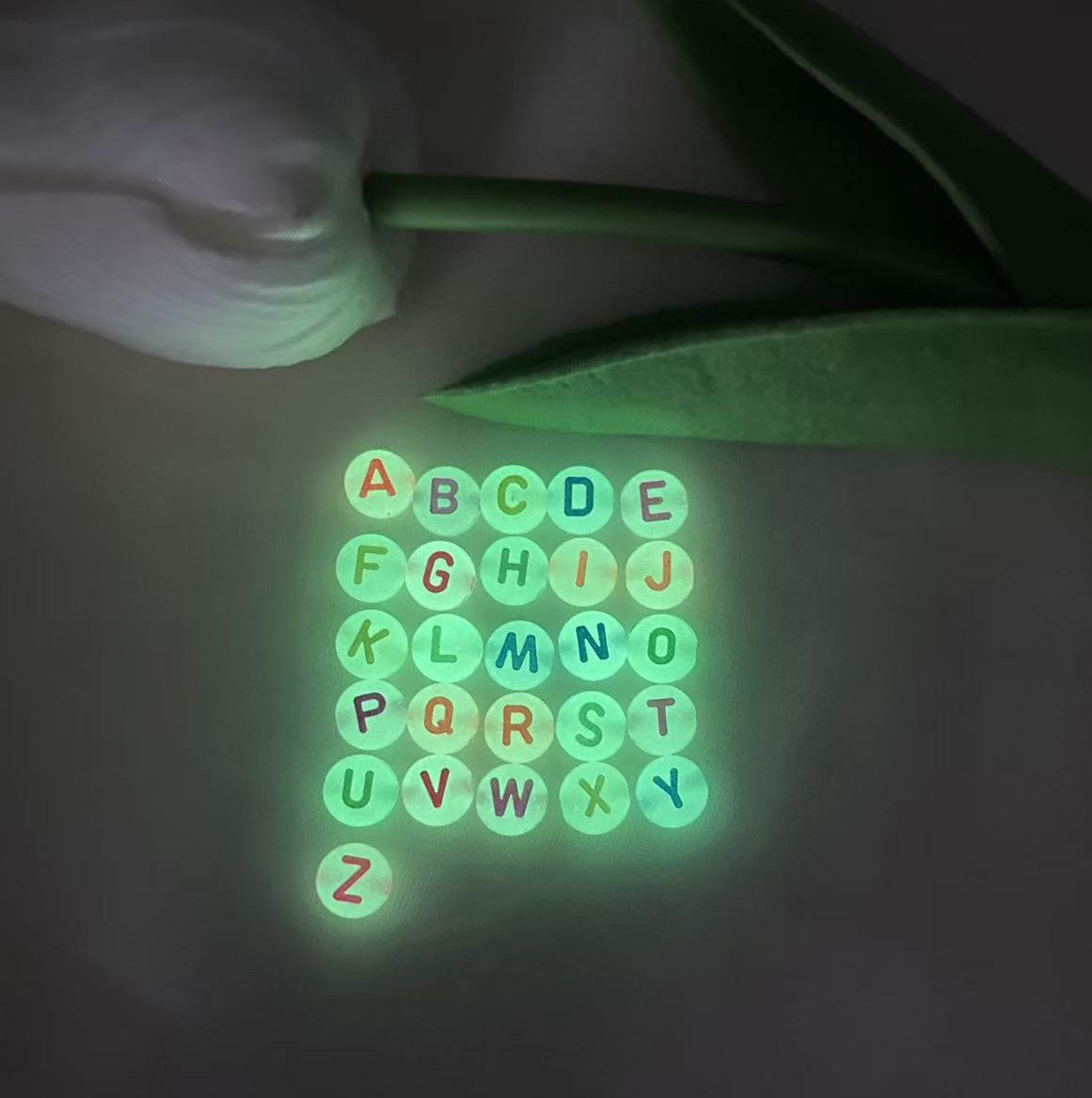 FS6545- 4*7 Aperture 12mm 4*7 Font Mixed Color Luminous Acrylic Letter Beads Zoe's DIY Shop