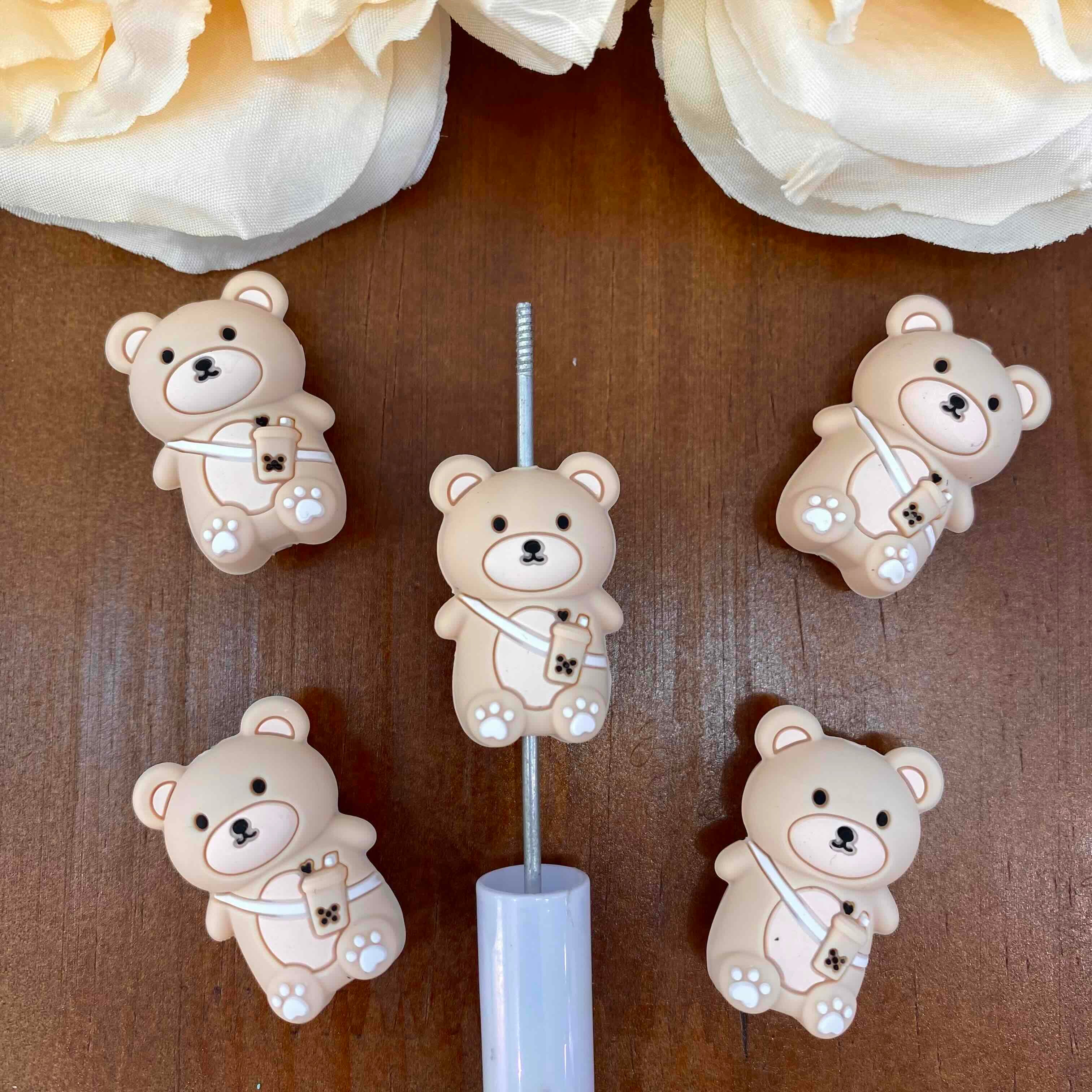 FS20514-3D Messenger Bear Silicone Focal Beads