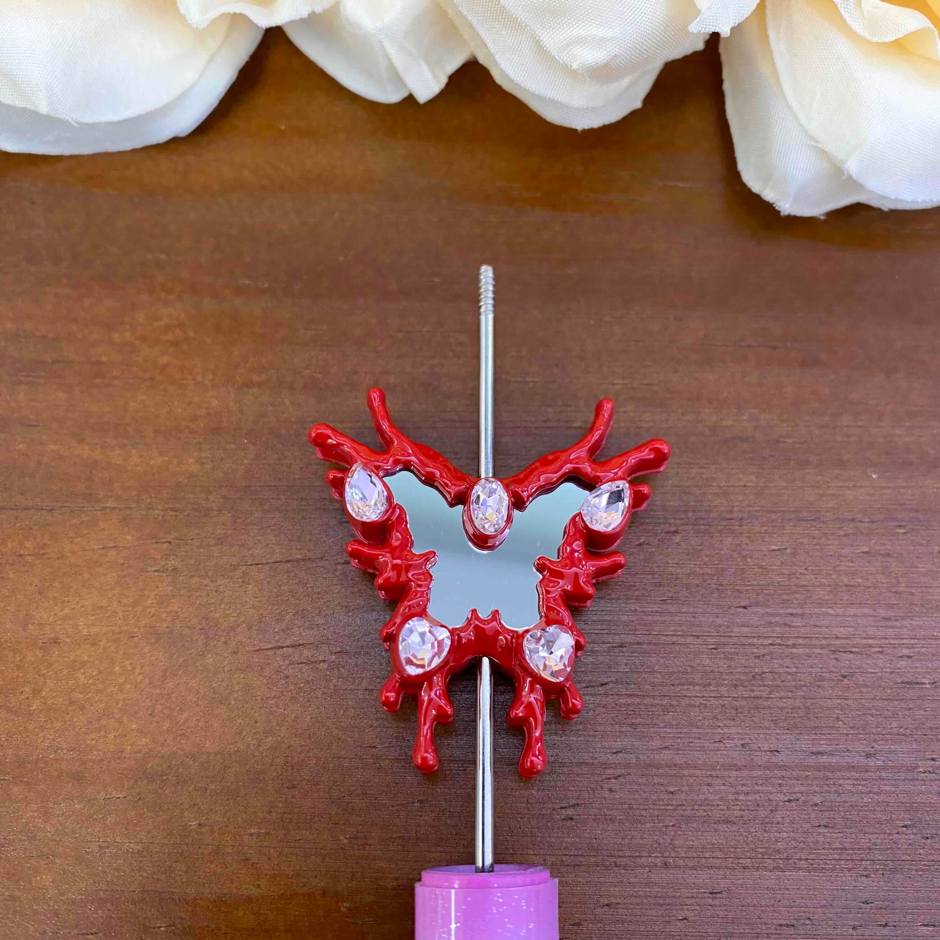 FS20634-Butterfly Mirror Metal Beads