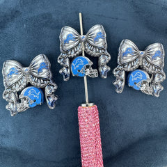 Detroit Lions Bow Printed Acrylic Beads For Beadable Pens Keychain Making