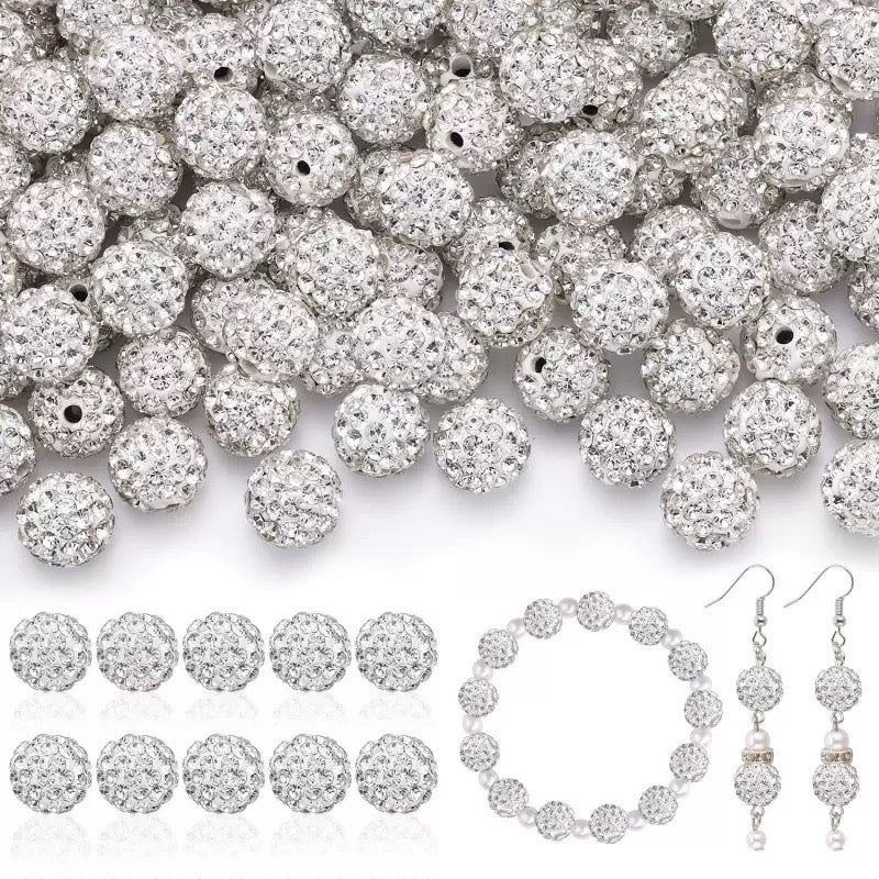 10mm Rhinestone Clay Beads For Jewelry Making Keychain Making