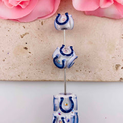 FS19850-About 18*18mm Horeseshoe Team Logo Beads