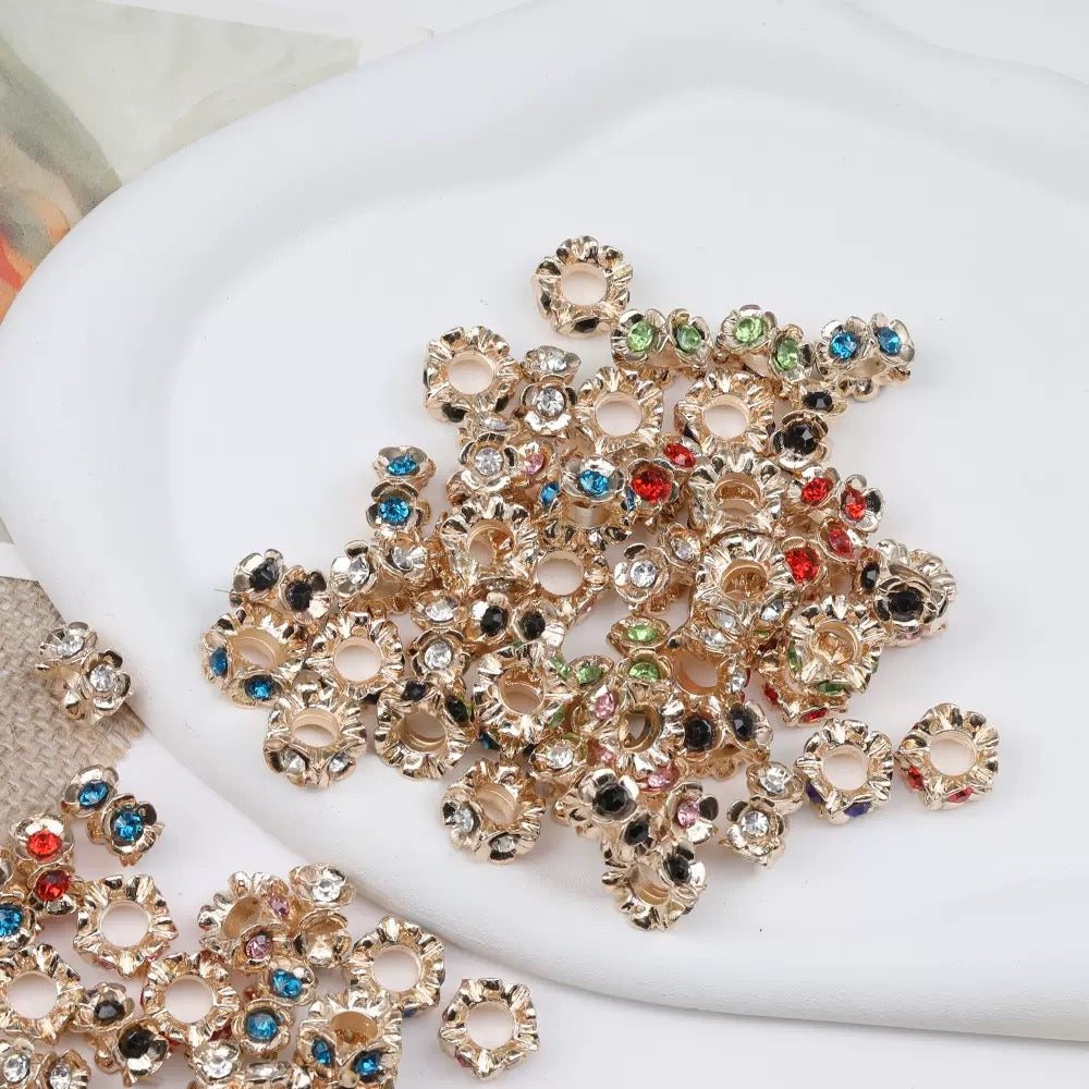 FS5141- 16mm Metal Beads Inlaid With Diamonds Zoe's DIY Shop