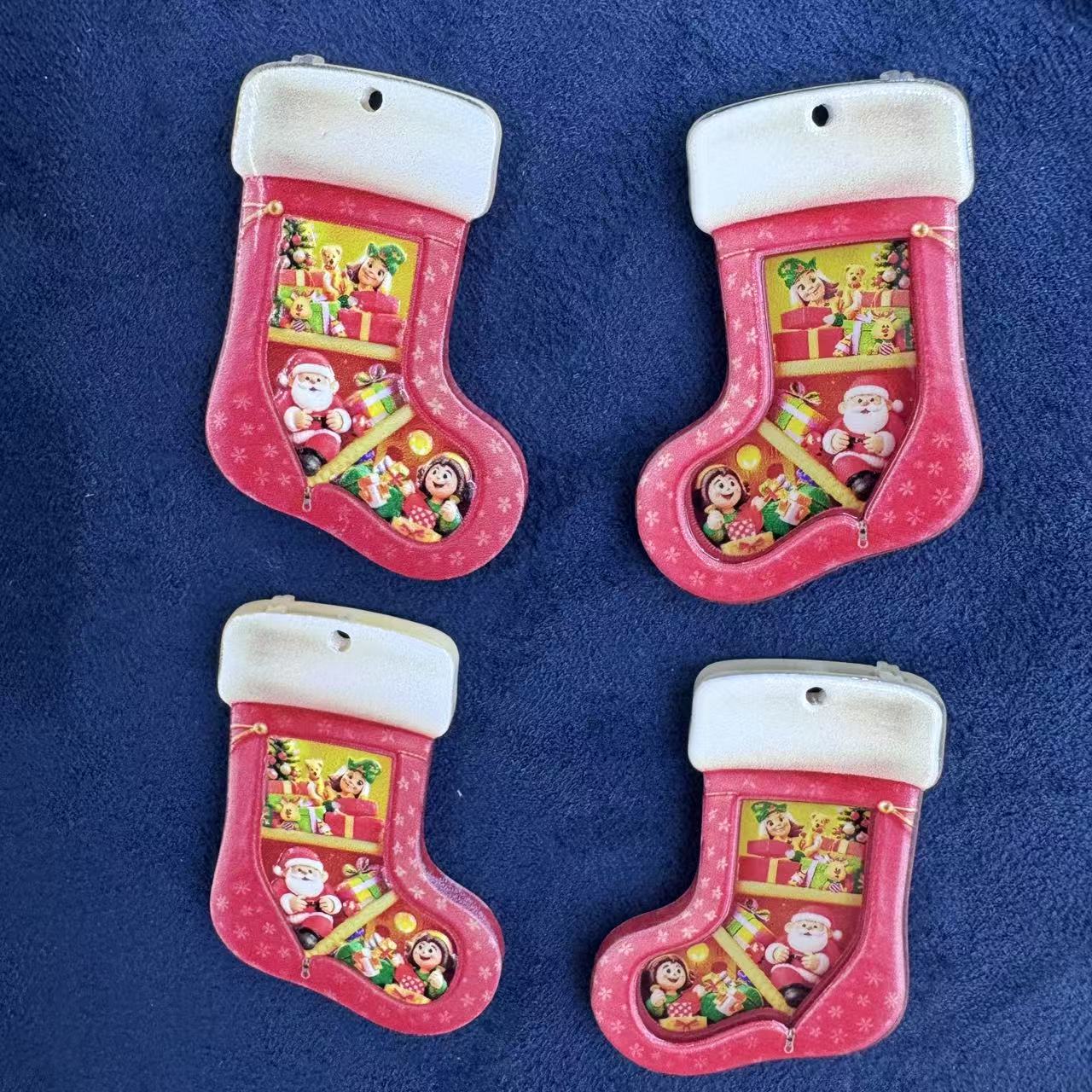 Christmas Stocking And Acrylic Pendant for Christmas, suitable for making keychains