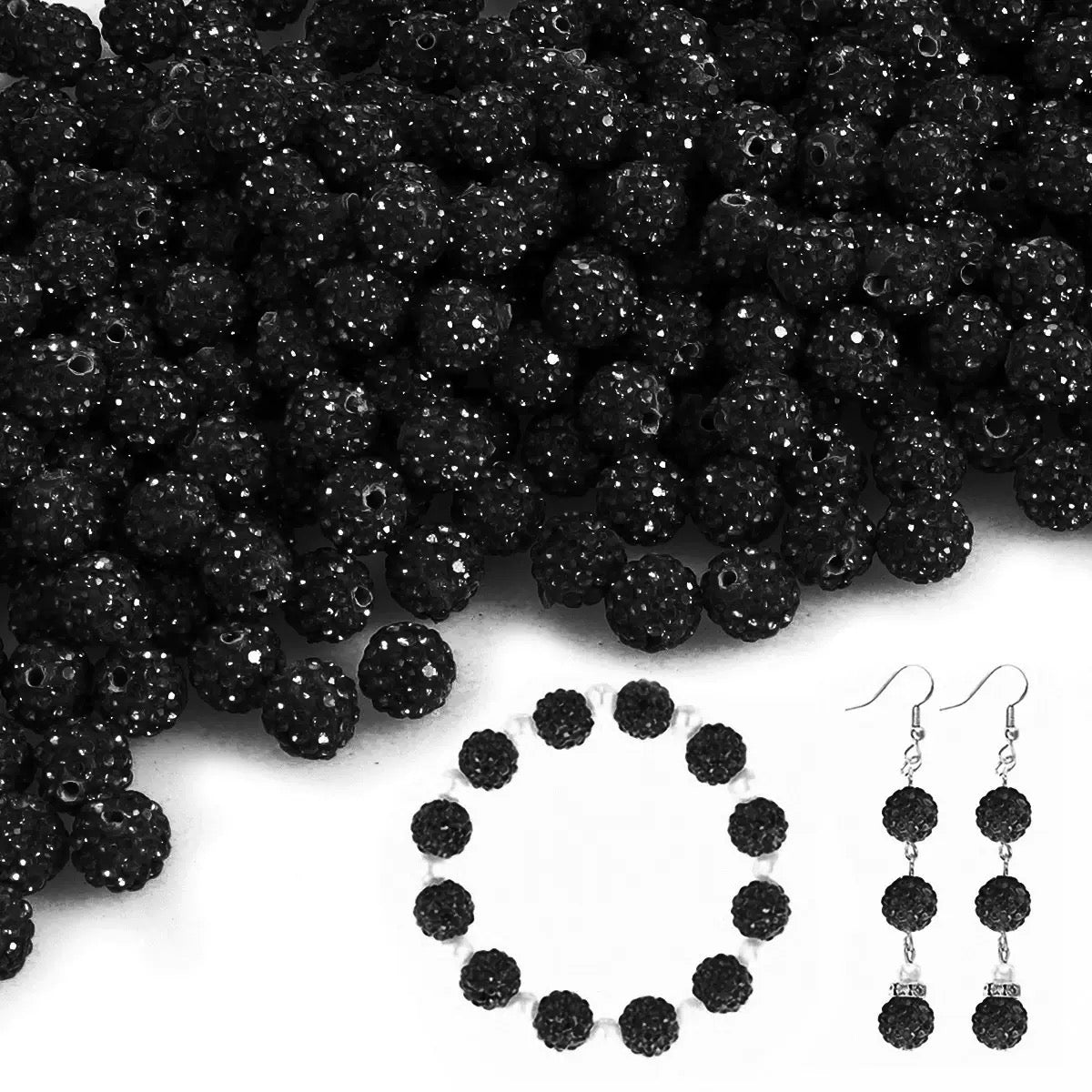 10mm Rhinestone Clay Beads For Jewelry Making Keychain Making