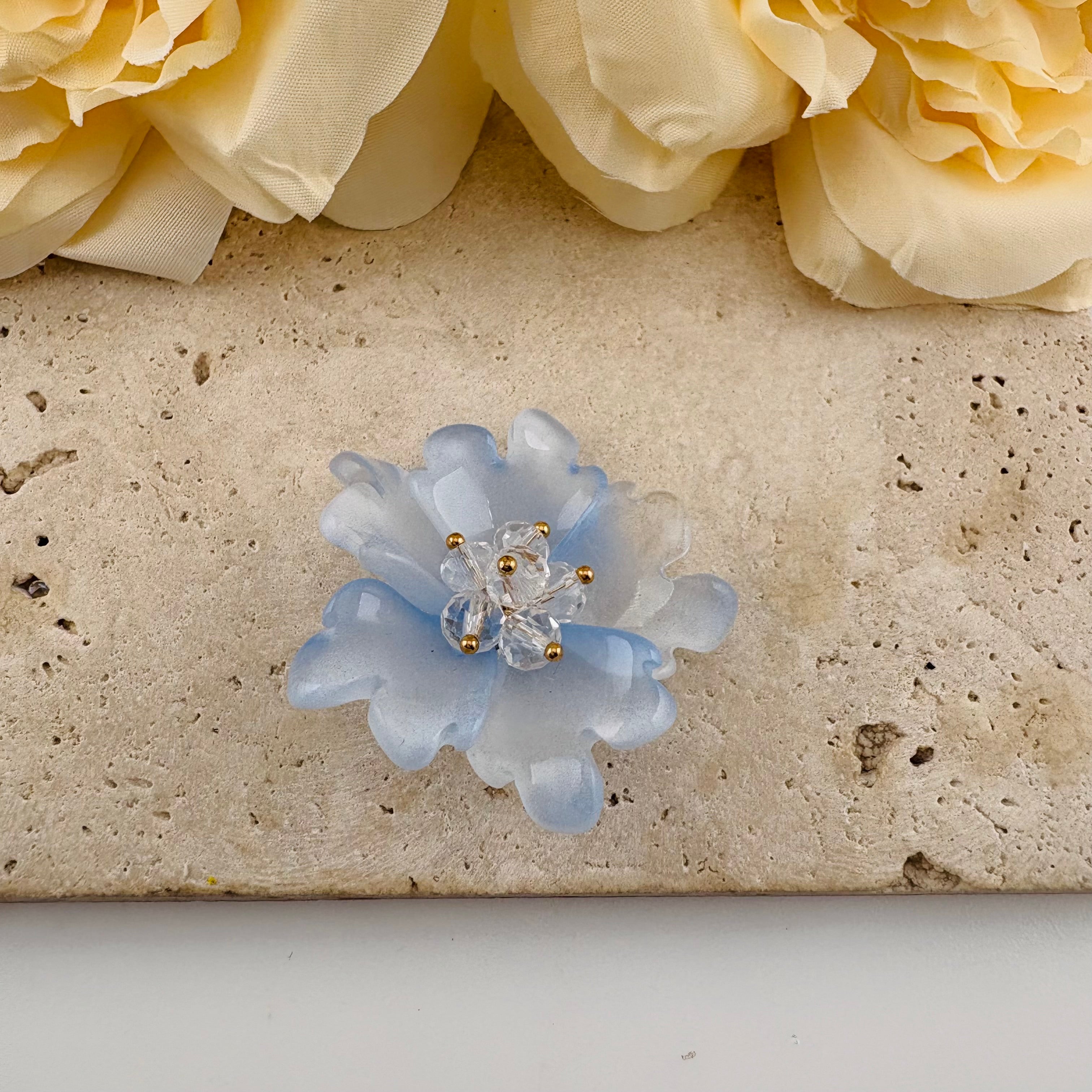 FS6928-About 36mm Glass Flower Patch For Making Fancy Beads