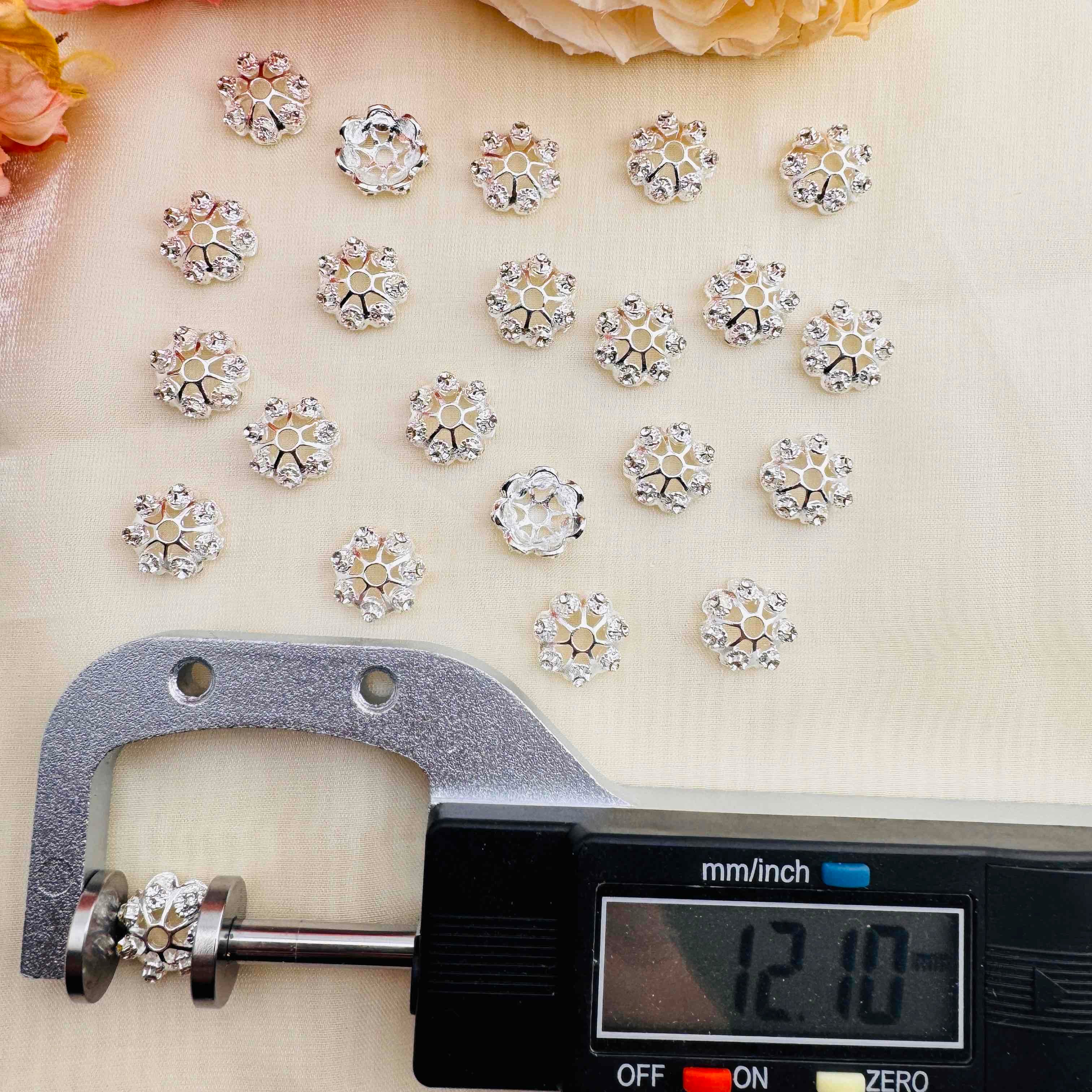 FS10364-12mm Rhinestone Spacer Fit For Beadable Pens Jewelry Making - Zoe DIY Wholesale