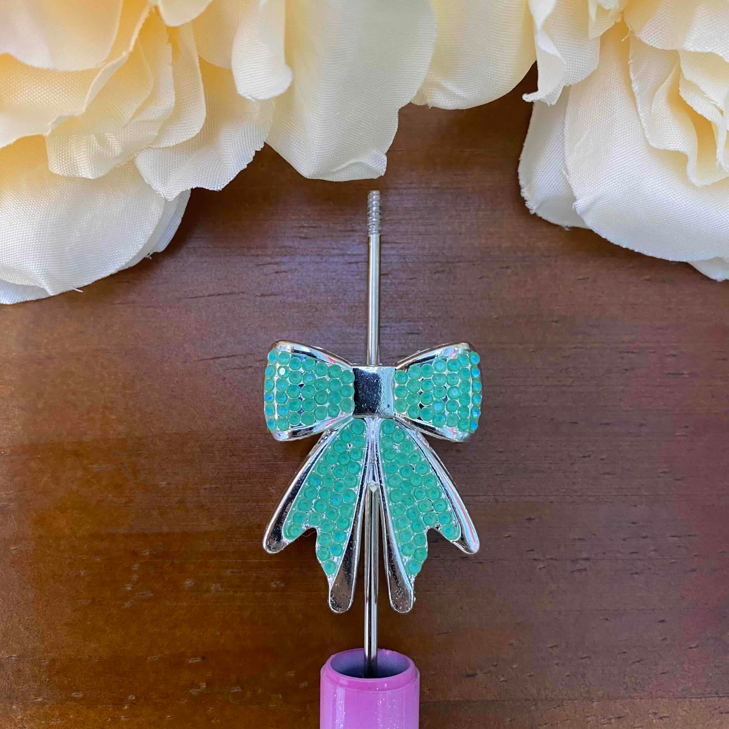 FS20629-Rhinestone Bow Metal Beads