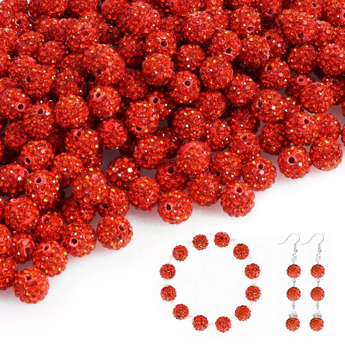 10mm Rhinestone Clay Beads For Jewelry Making Keychain Making