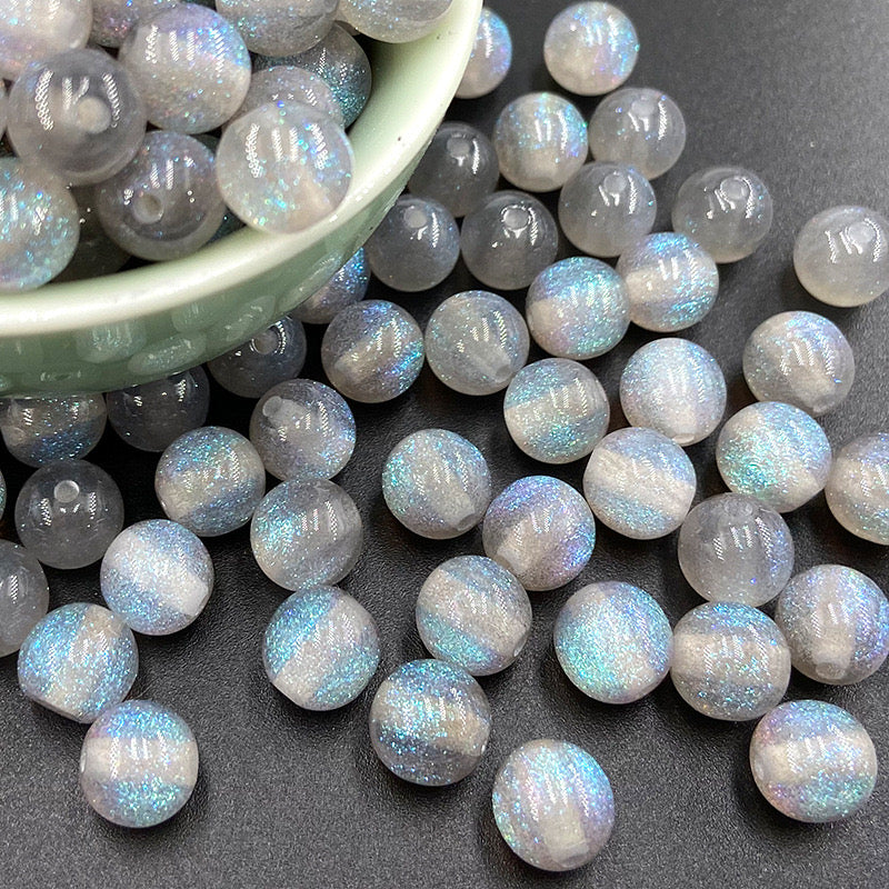 FS2378-10mm Size Galaxy Resin Beads Fit For Beadable Pens