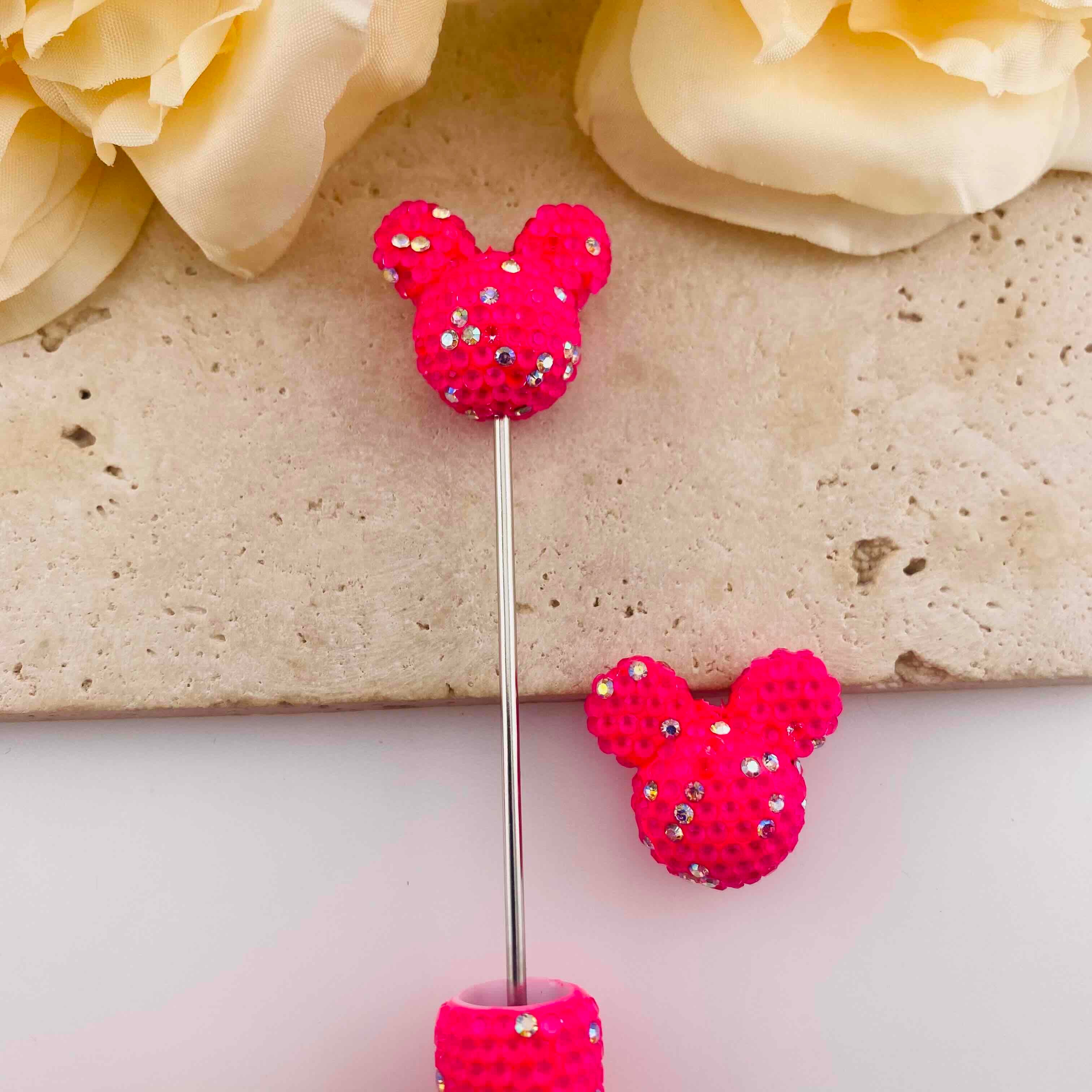 FS20073-About 22*25mm Rhinestone Mickey Head Clay Beads