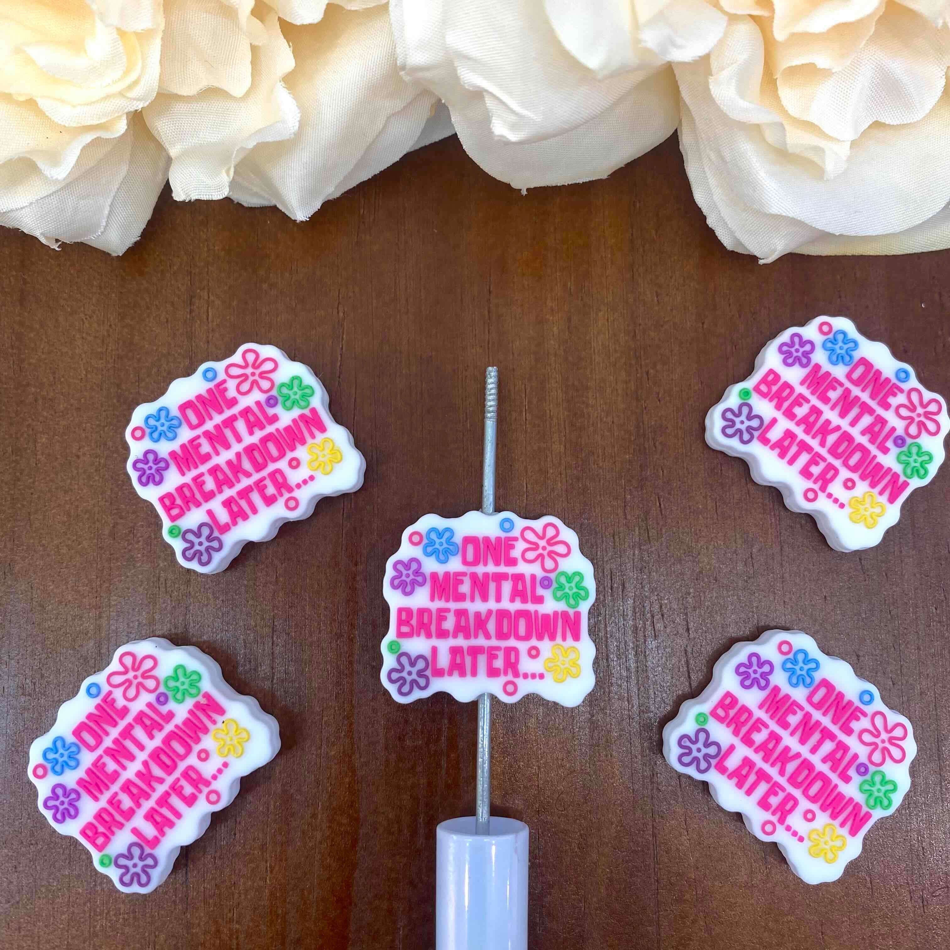 FS20339-Phrase Flat Silicone Focal Beads